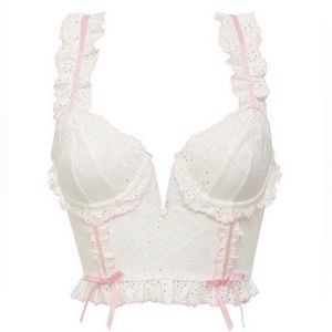 For Love & Lemons Swirl Eyelet Corset Top